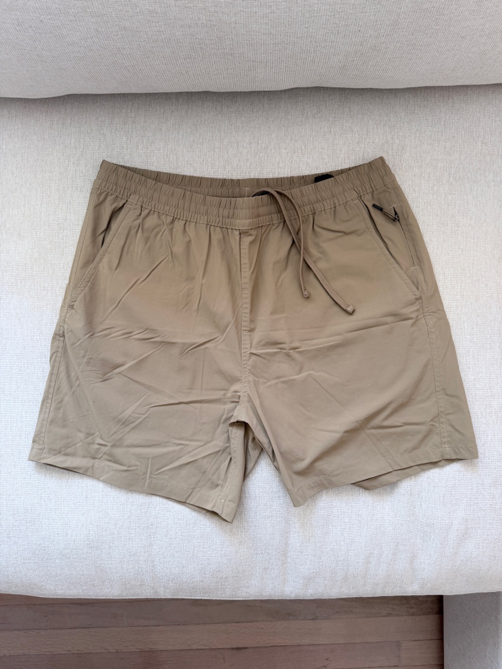 Buck Mason Men's Khaki Drawstring Athletic Shorts